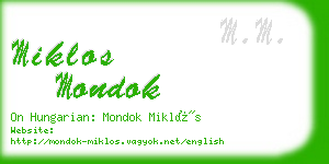 miklos mondok business card